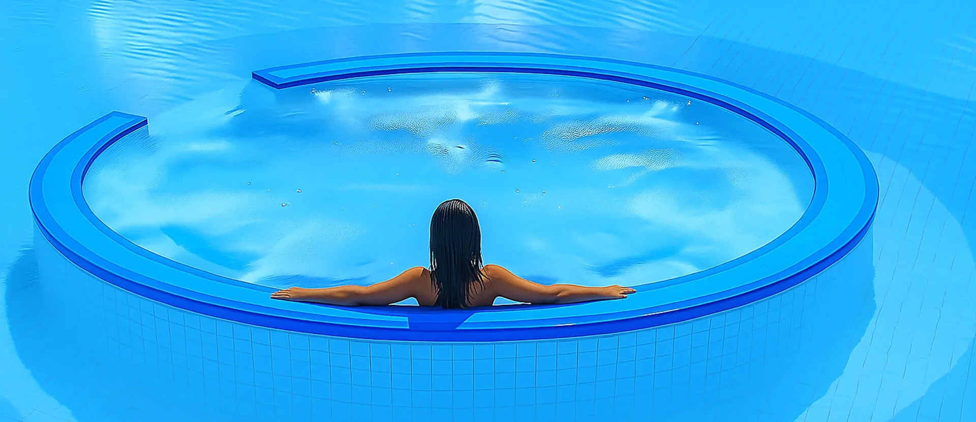 Zona e pishinës me estetikë të lartë