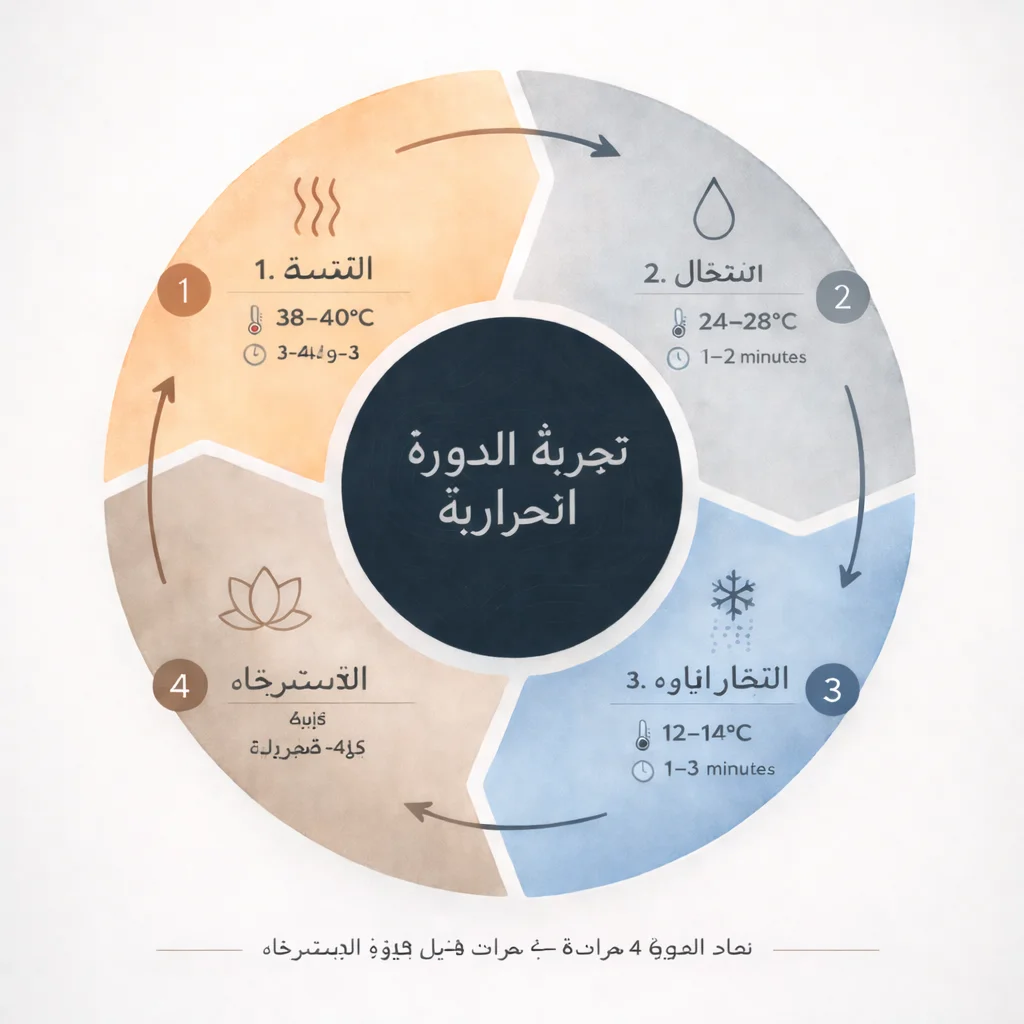 الدورة الحرارية لـ PoolDesign جرب مخطط الدورة الحرارية مع المراحل الأربع: التنشيط والانتقال والبخار البارد والانتعاش